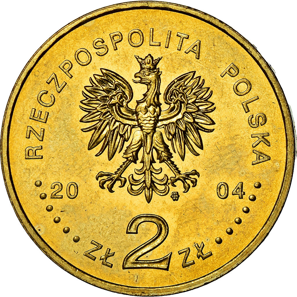 Coin, Poland, 2 Zlote, 2004, Warsaw, MS(60-62), Brass, KM:509
