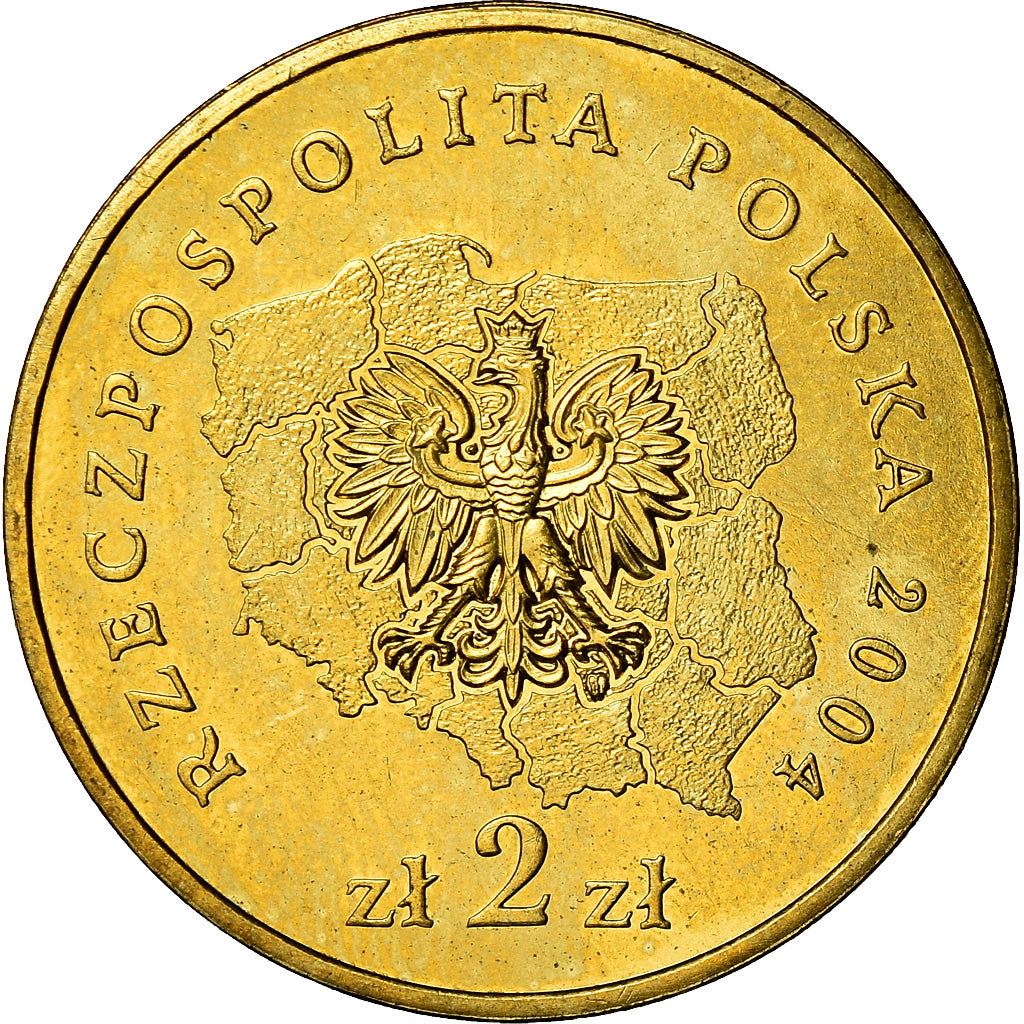 Coin, Poland, 2 Zlote, 2004, Warsaw, MS(60-62), Brass, KM:490