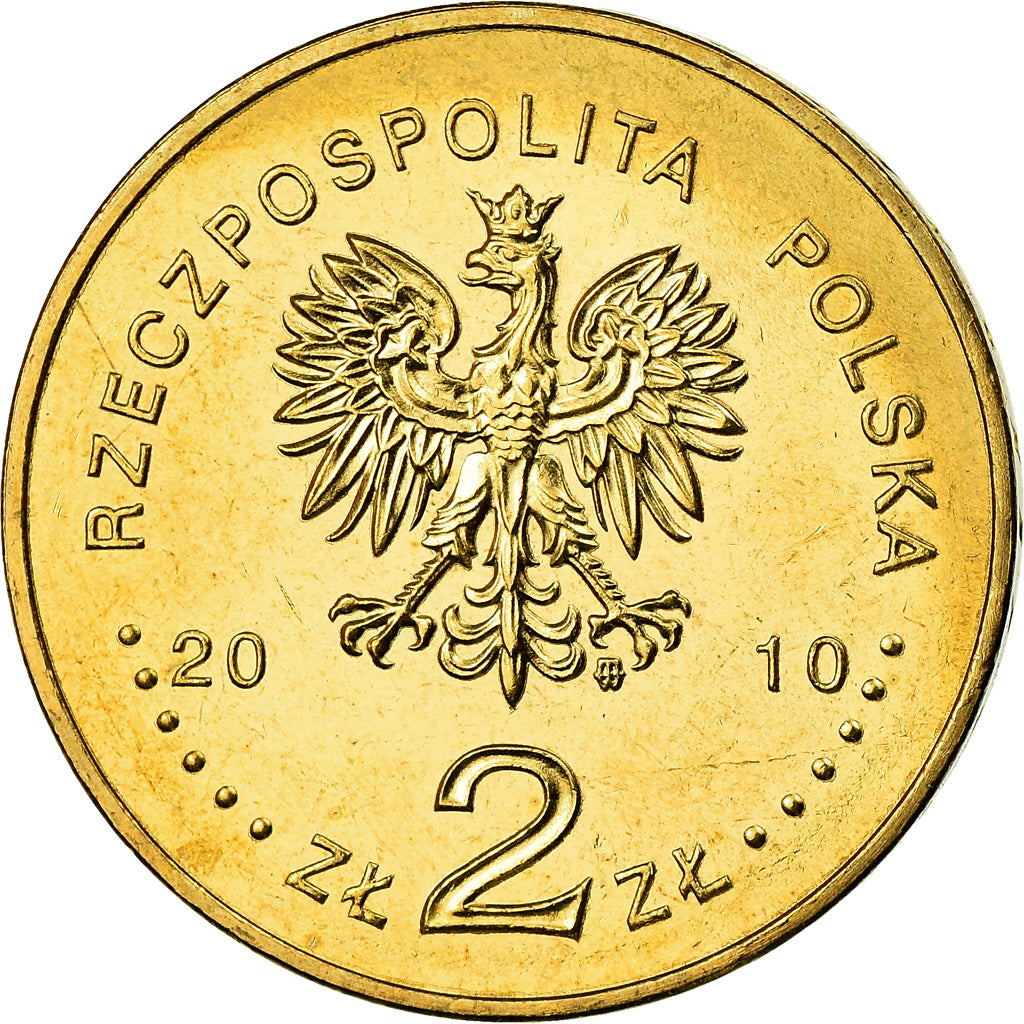 Moneda, Polonia, 2 Zlote, 2010, Warsaw, EBC+, Latón, KM:727