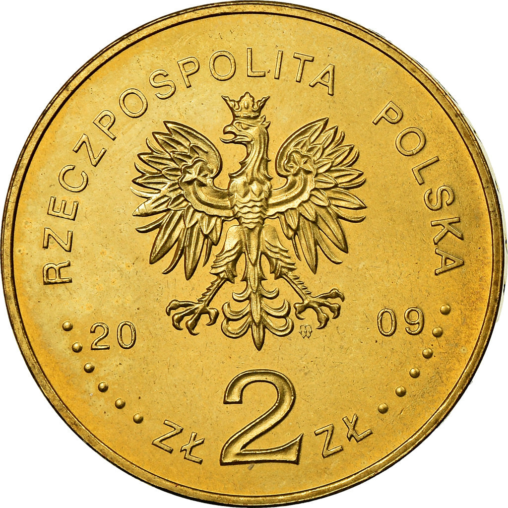 Coin, Poland, 2 Zlote, 2009, Warsaw, MS(60-62), Brass, KM:711