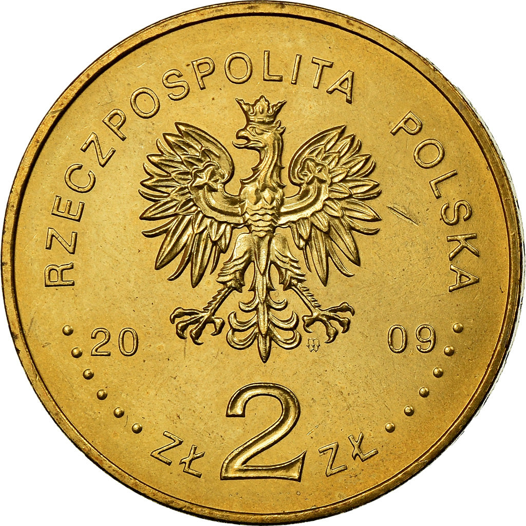 Coin, Poland, 2 Zlote, 2009, Warsaw, MS(60-62), Brass, KM:707