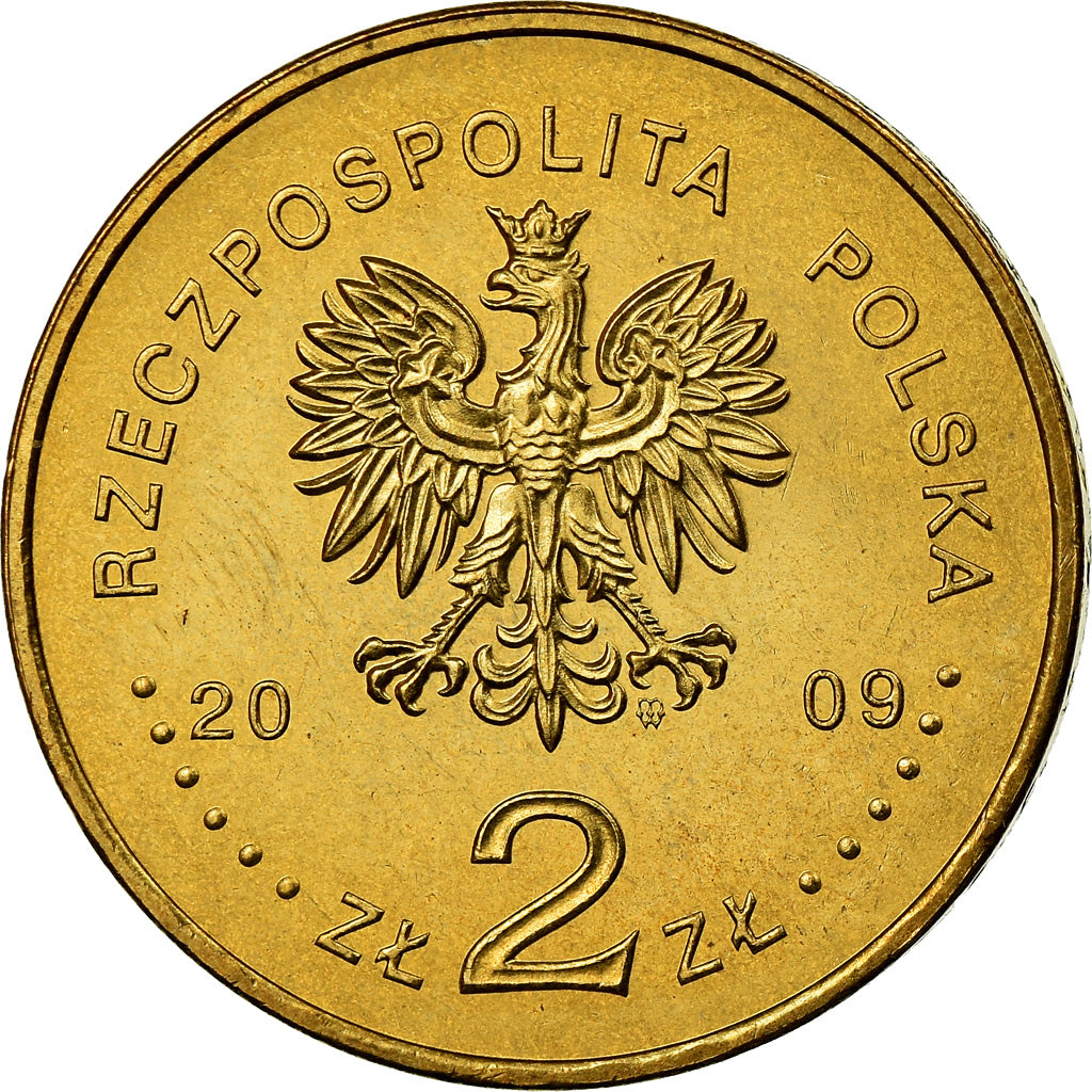 Coin, Poland, 2 Zlote, 2009, Warsaw, MS(60-62), Brass, KM:710