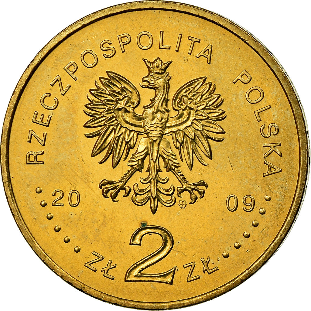 Coin, Poland, 2 Zlote, 2009, Warsaw, MS(60-62), Brass, KM:680