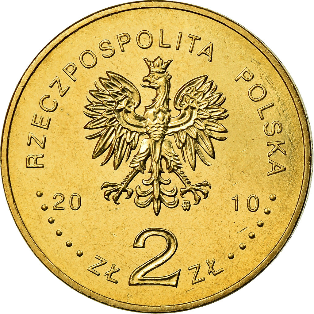 Moneda, Polonia, 2 Zlote, 2010, Warsaw, EBC+, Latón, KM:744