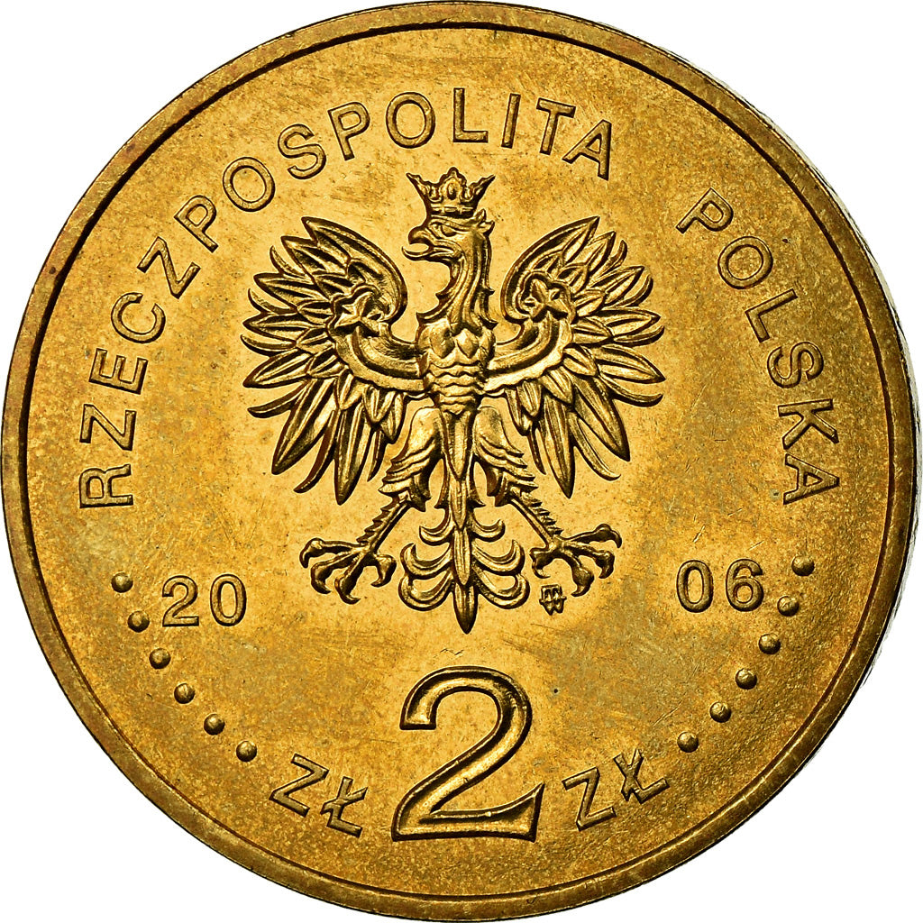 Moneda, Polonia, 2 Zlote, 2006, Warsaw, EBC+, Latón, KM:605