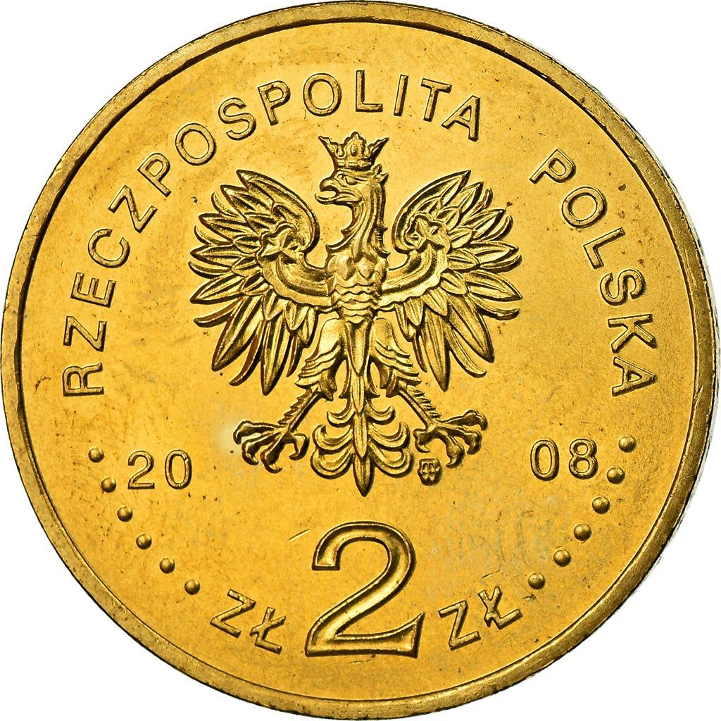 Moneta, Polska, 2 Zlote, 2008, Warsaw, MS(60-62), Mosiądz, KM:633
