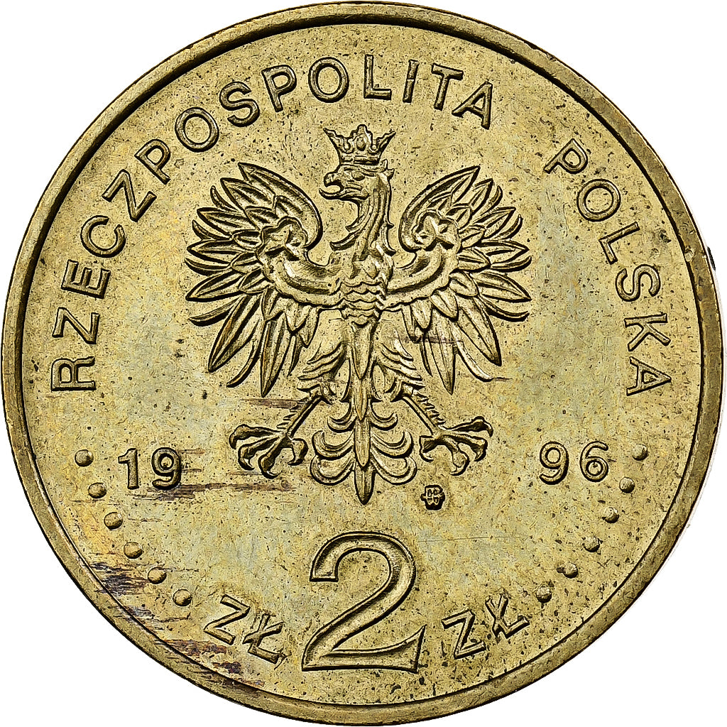 Coin, Poland, 2 Zlote, 1996, Warsaw, MS(60-62), Brass, KM:306