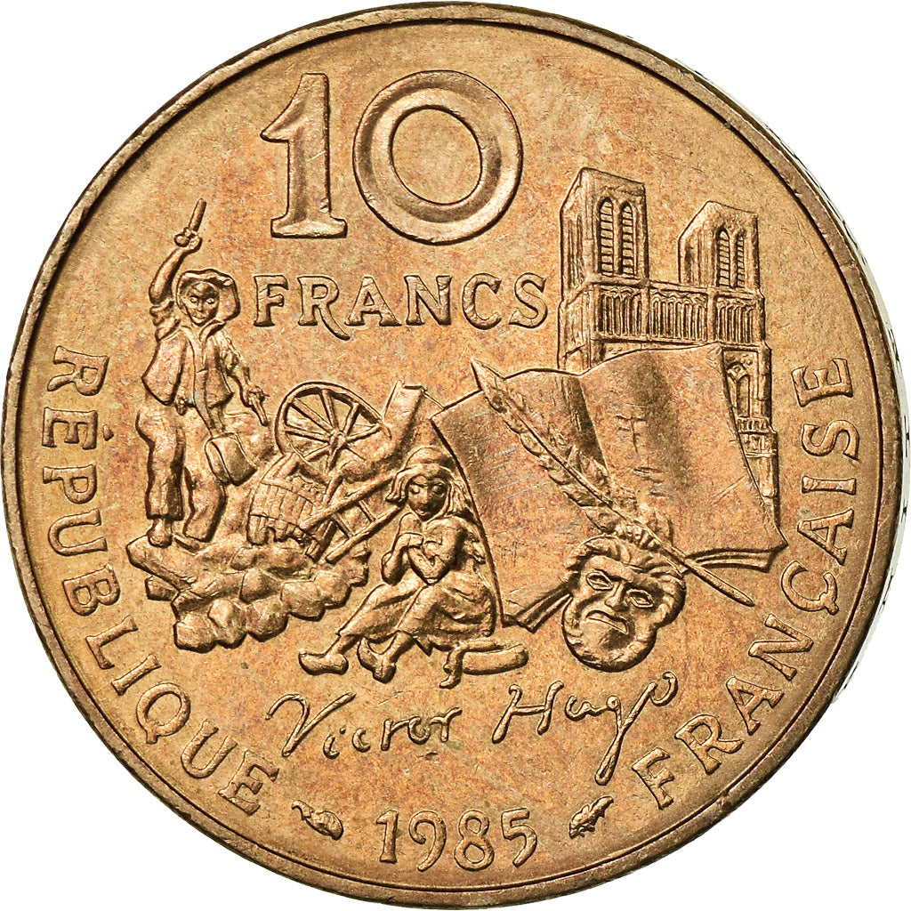 Munten, Frankrijk, Victor Hugo, 10 Francs, 1985, PR, Nickel-Bronze, KM:956