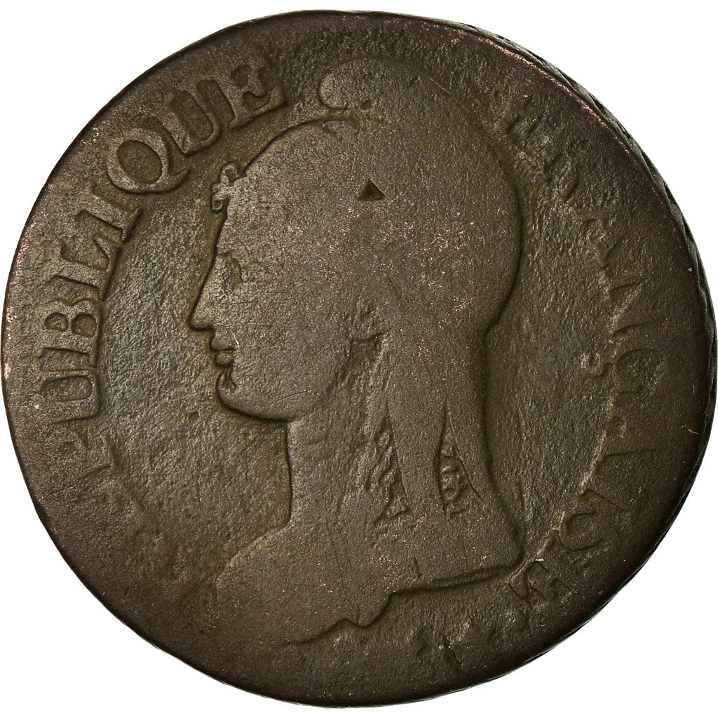 Coin, France, Dupré, 5 Centimes, AN 8, Lyon, VG(8-10), Bronze, KM:640.5