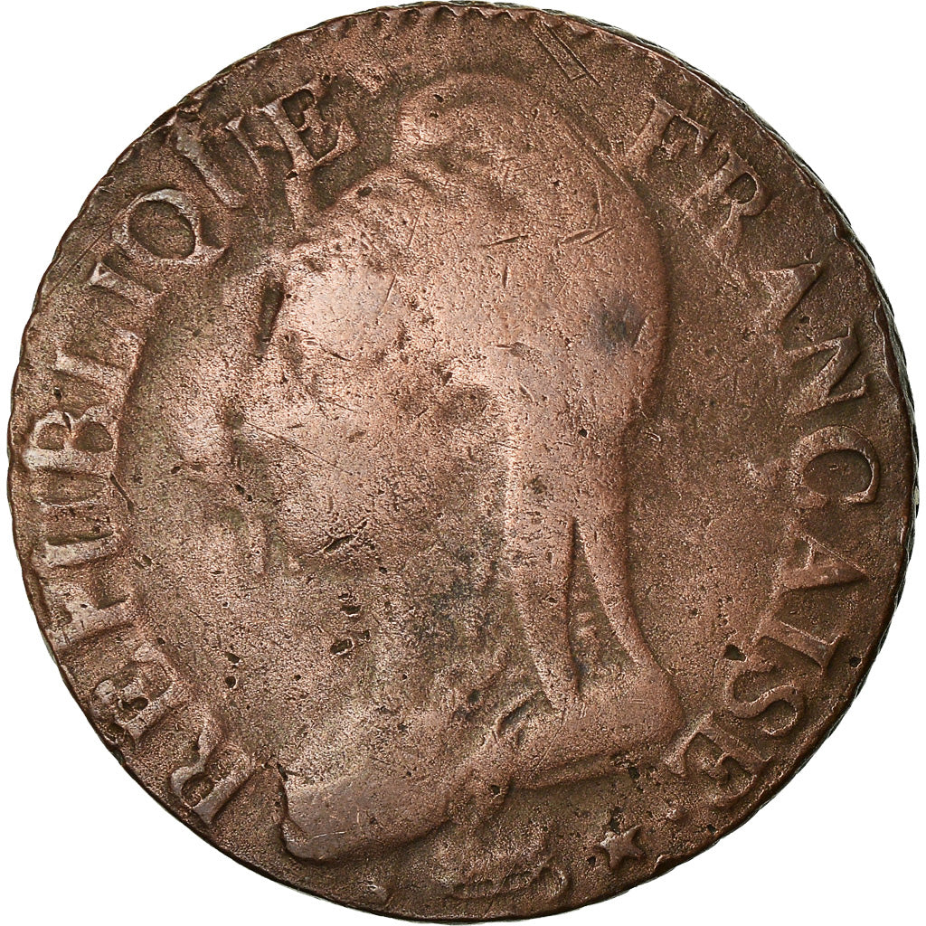 Moneda, Francia, Dupré, 5 Centimes, AN 8, Strasbourg, BC+, Bronce, KM:640.4