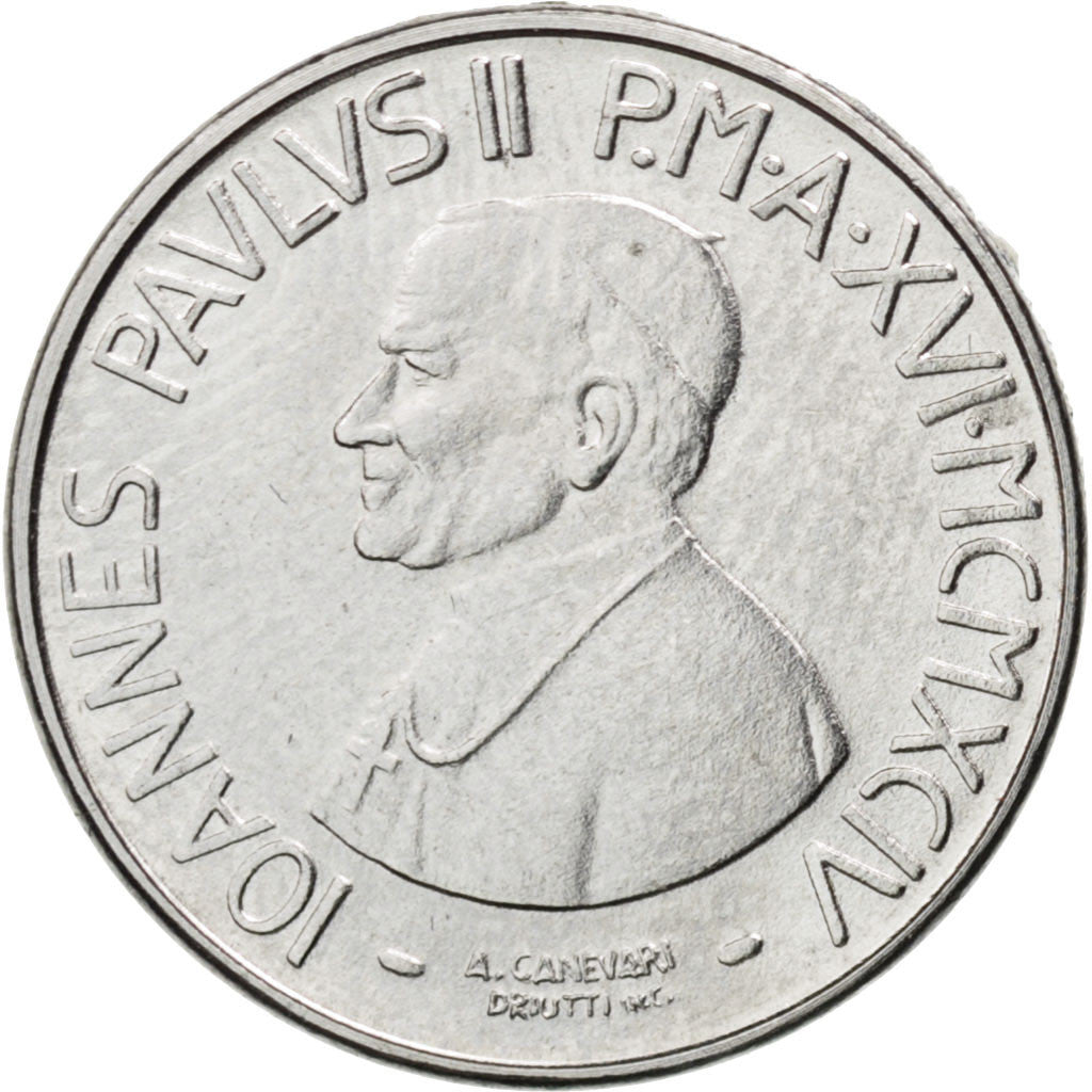 Coin, VATICAN CITY, John Paul II, 50 Lire, 1994, MS(63), Stainless Steel, KM:254