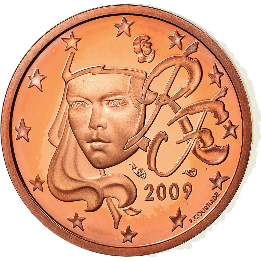 Francia, 2 Euro Cent, 2009, Proof / BE, FDC, Cobre chapado en acero, Gadoury:2