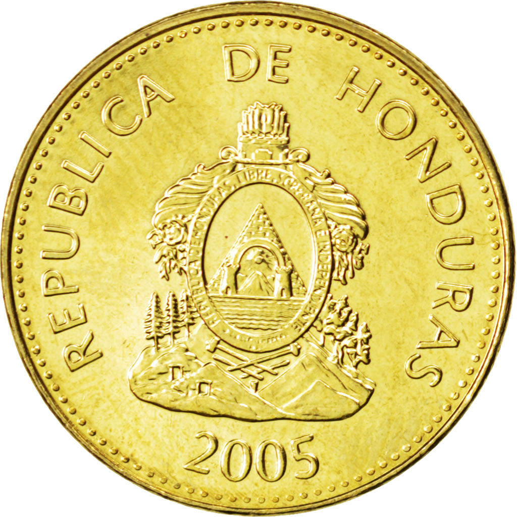 Coin, Honduras, 5 Centavos, 2005, MS(63), Brass, KM:72.4