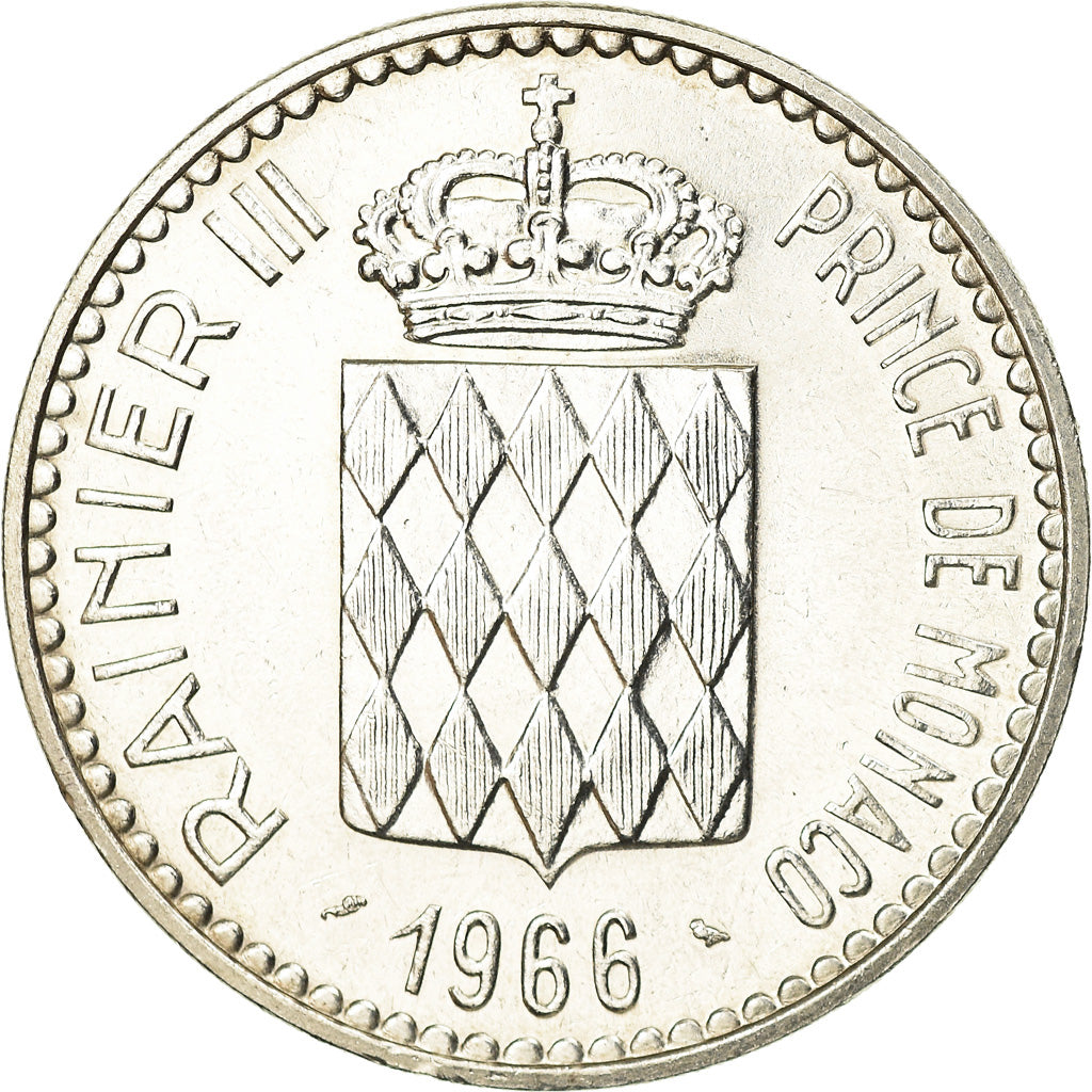 Moneta, Monaco, Rainier III, 10 Francs, 1966, SPL-, Argento, KM:146