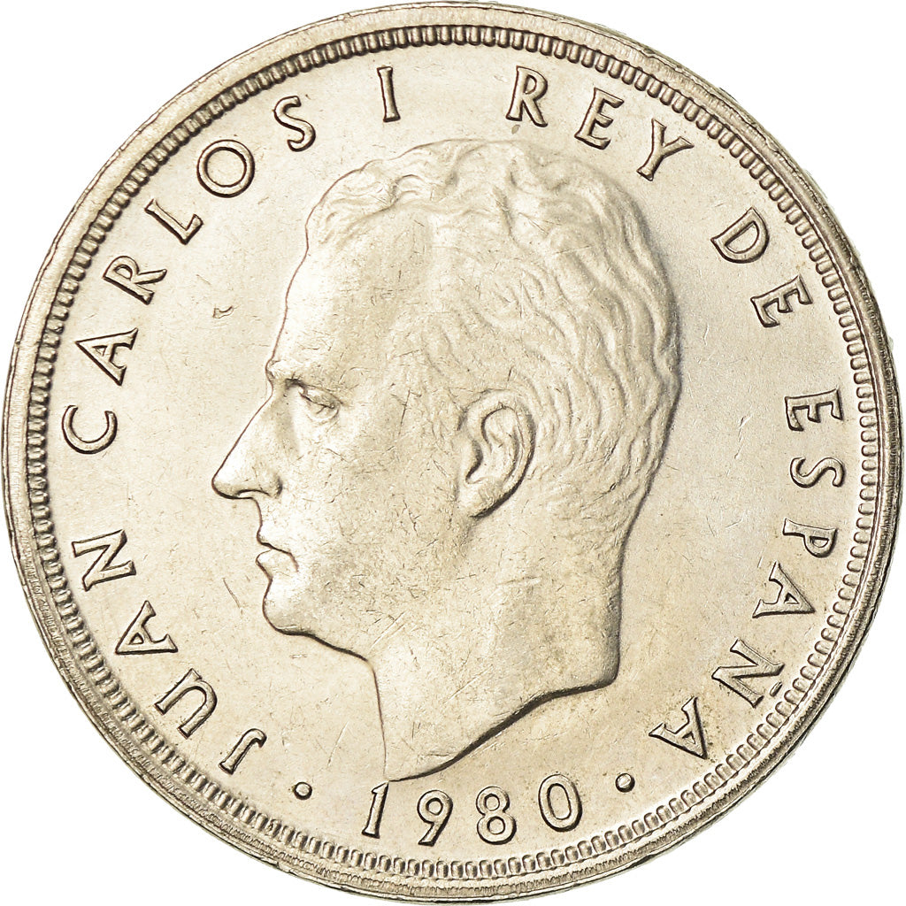 Moeda, Espanha, Juan Carlos I, 50 Pesetas, 1982, AU(55-58), Cobre-níquel