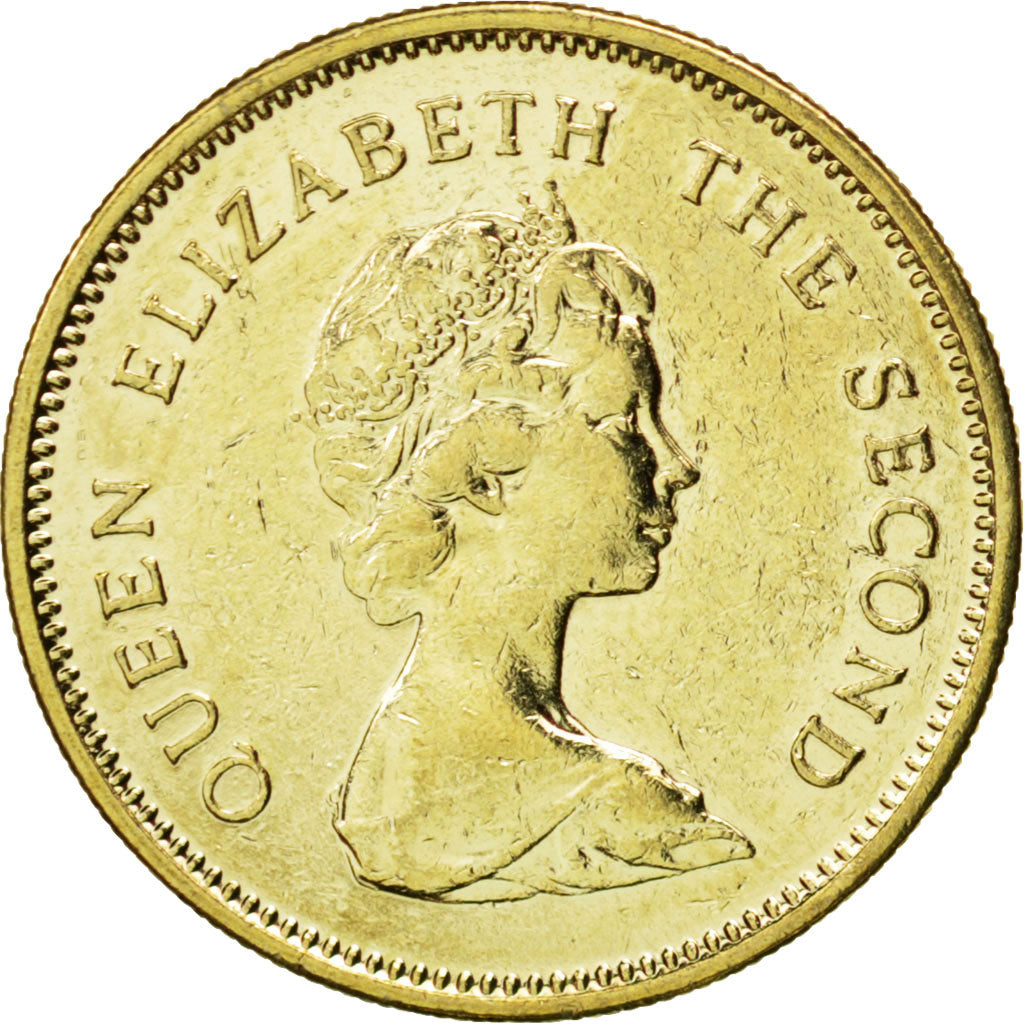 Coin, Hong Kong, Elizabeth II, 50 Cents, 1977, MS(63), Nickel-brass, KM:41