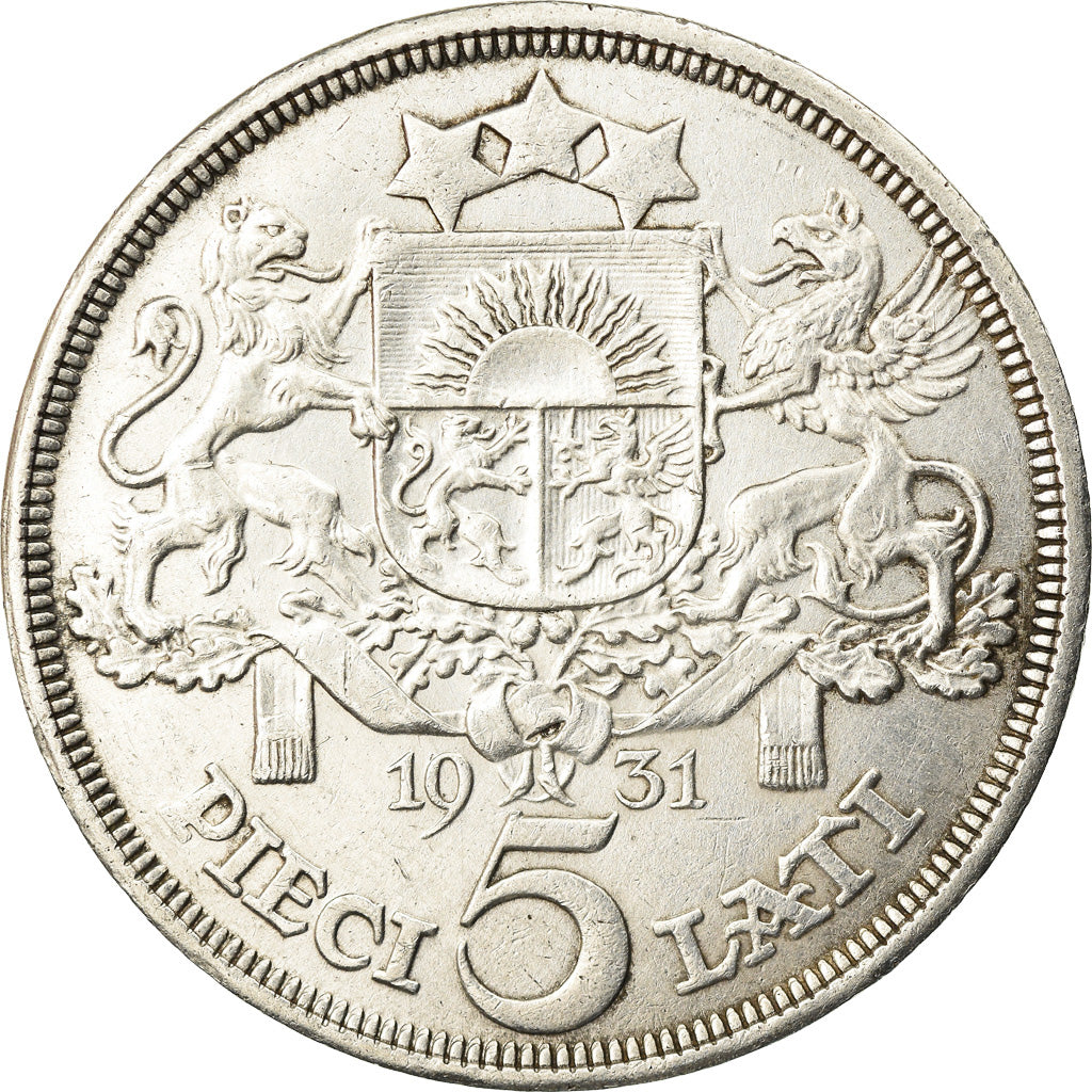 Münze, Latvia, 5 Lati, 1931, SS, Silber, KM:9