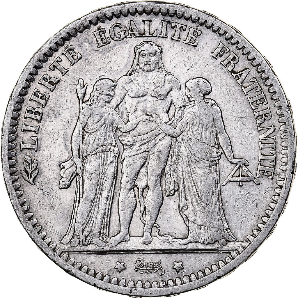 France, 5 Francs, Hercule, 1870, Paris, Silver, EF(40-45), Gadoury:745