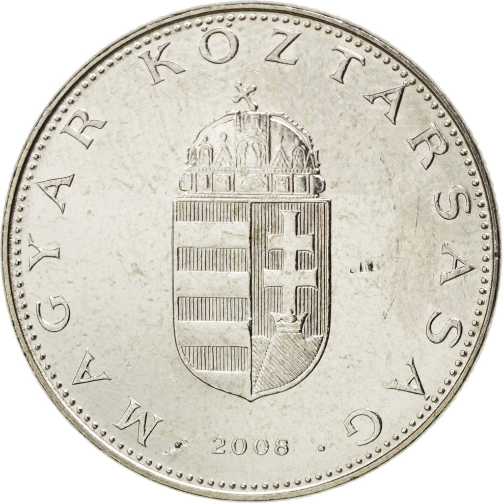 Coin, Hungary, 10 Forint, 2008, MS(63), Copper-nickel, KM:695