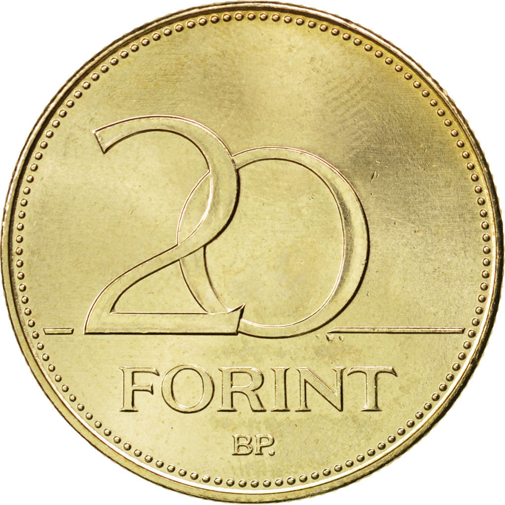 Coin, Hungary, 20 Forint, 2008, MS(63), Nickel-brass, KM:696