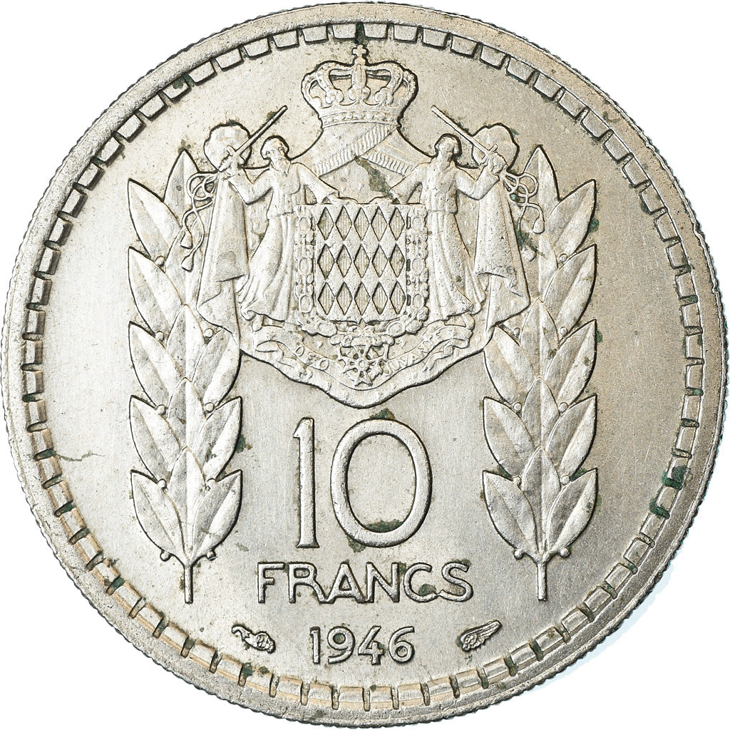 Monnaie, Monaco, Louis II, 10 Francs, 1946, TTB+, Copper-nickel, Gadoury:MC136