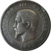 Moeda, França, Napoleon III, 10 Centimes, 1855, Marseille, VF(20-25)