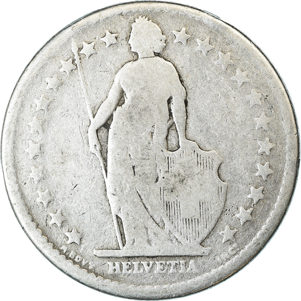 Coin, Switzerland, 2 Francs, 1874, Bern, VF(20-25), Silver, KM:21