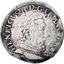 France, Henri II, Teston, 1555, Toulouse, Silver, VF(20-25), Gadoury:373D