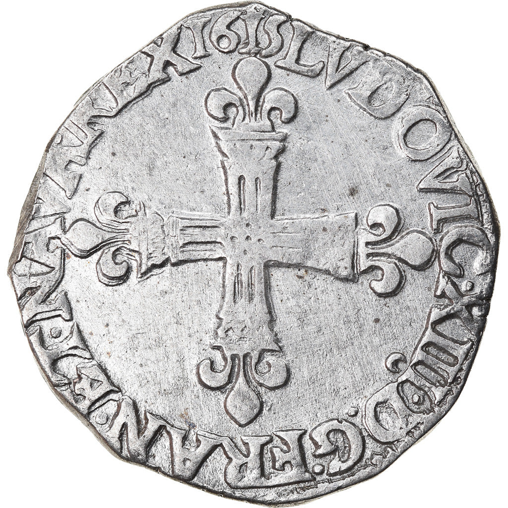 Coin, France, Louis XIII, 1/4 Écu à la croix, 1615, Rennes, EF(40-45)