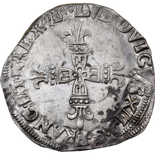 Francia, Louis XIII, 1/4 Ecu de Béarn, 1627, Morlaas, Plata, BC+, Gadoury:30