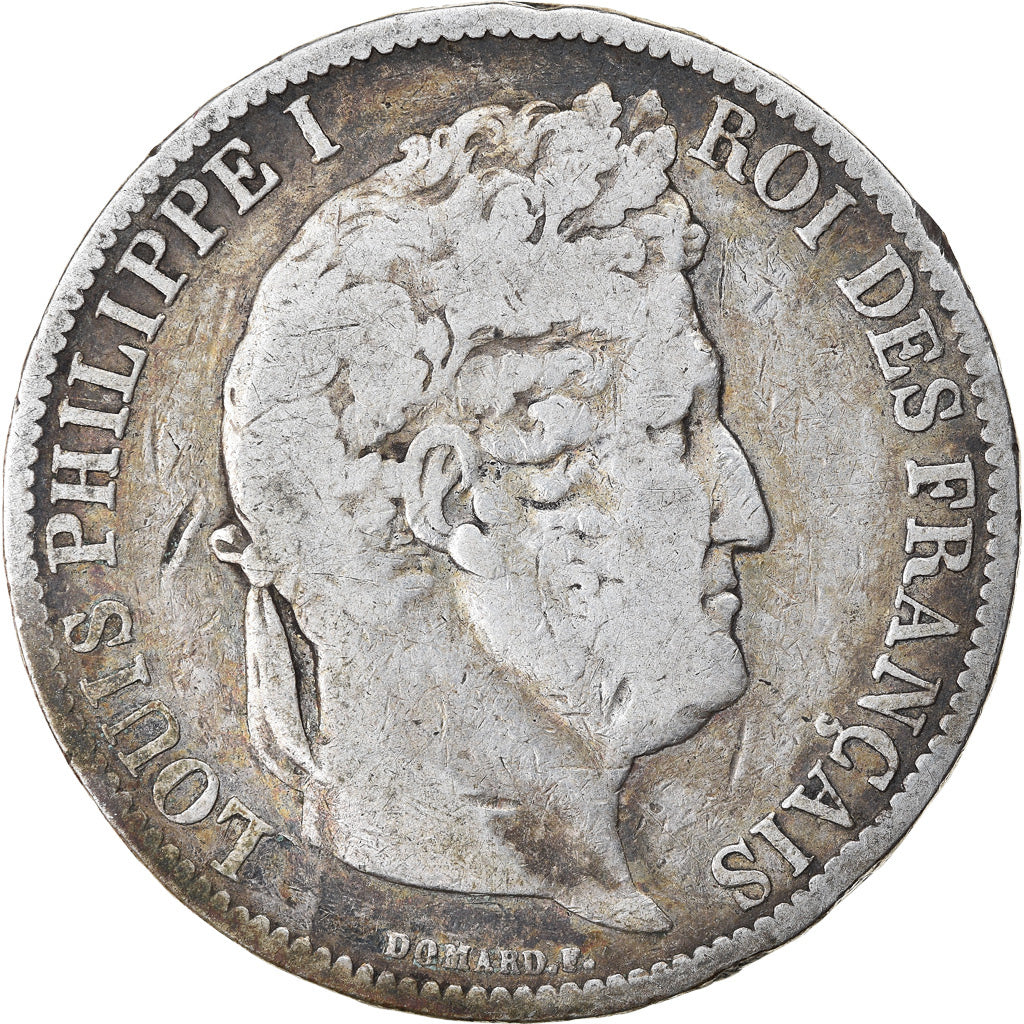 Moneda, Francia, Louis-Philippe, 5 Francs, 1831, Rouen, BC+, Plata, KM:745.2