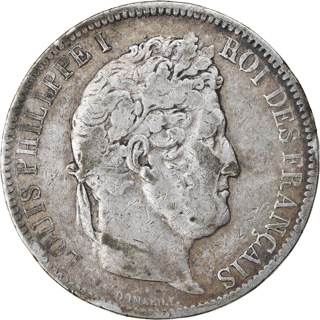 Moneda, Francia, Louis-Philippe, 5 Francs, 1831, Paris, BC+, Plata, KM:745.1
