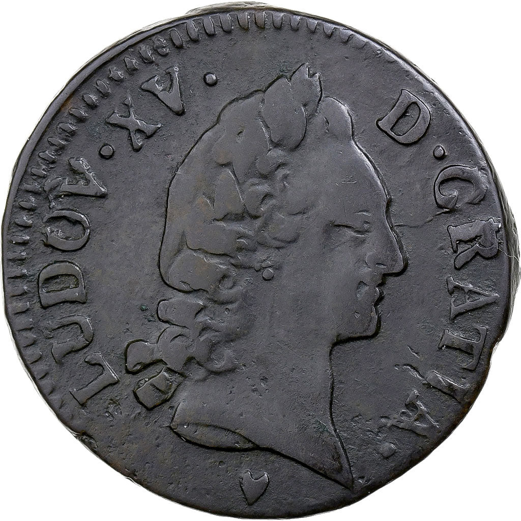 France, Louis XV, 1/2 Sol d'Aix, 1771, Aix, Cuivre, TB+, Gadoury:274