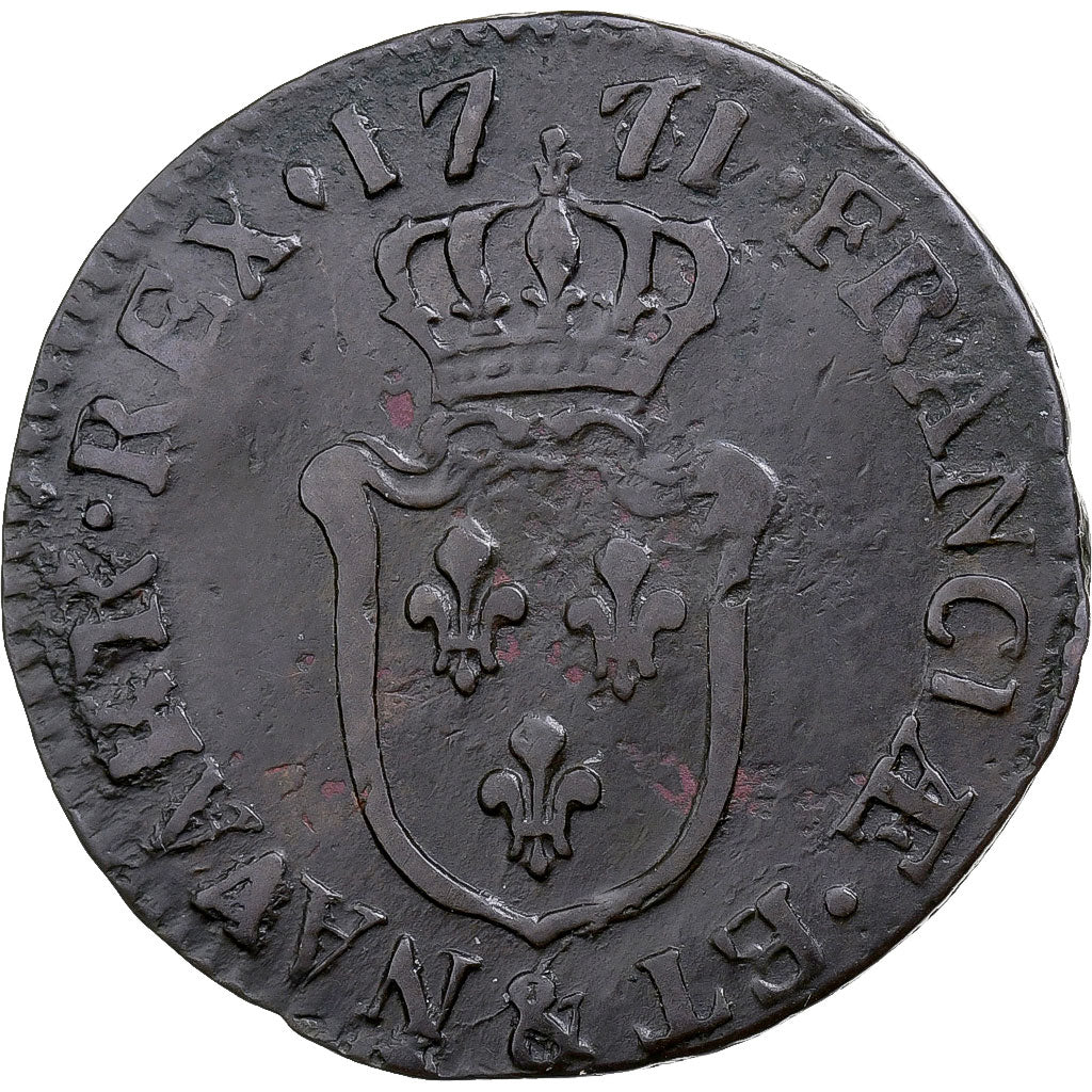 France, Louis XV, 1/2 Sol d'Aix, 1771, Aix, Cuivre, TB+, Gadoury:274