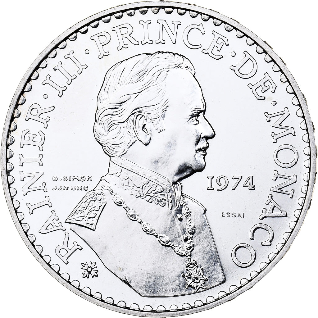 Monaco, Rainier III, 50 Francs, 1974, Monnaie de Paris, Pattern, Zilver, UNC