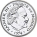 Monaco, Rainier III, 5 Francs, 1974, Paris, Pattern, Zilver, UNC, Gadoury:MC153