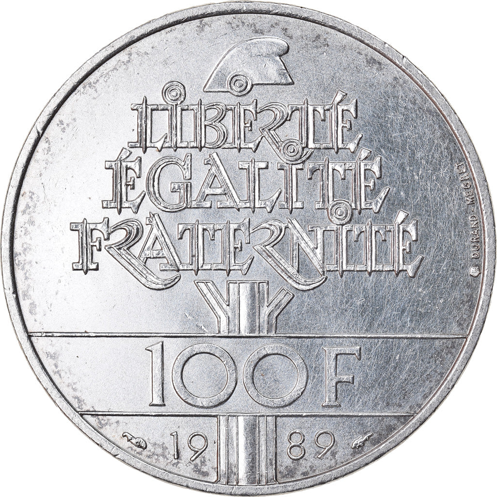 Münze, Frankreich, Droits de l'Homme, 100 Francs, 1989, VZ, Silber, KM:970
