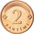 Moneta, Lettonia, 2 Santimi, 2009, SPL, Acciaio ricoperto in rame, KM:21