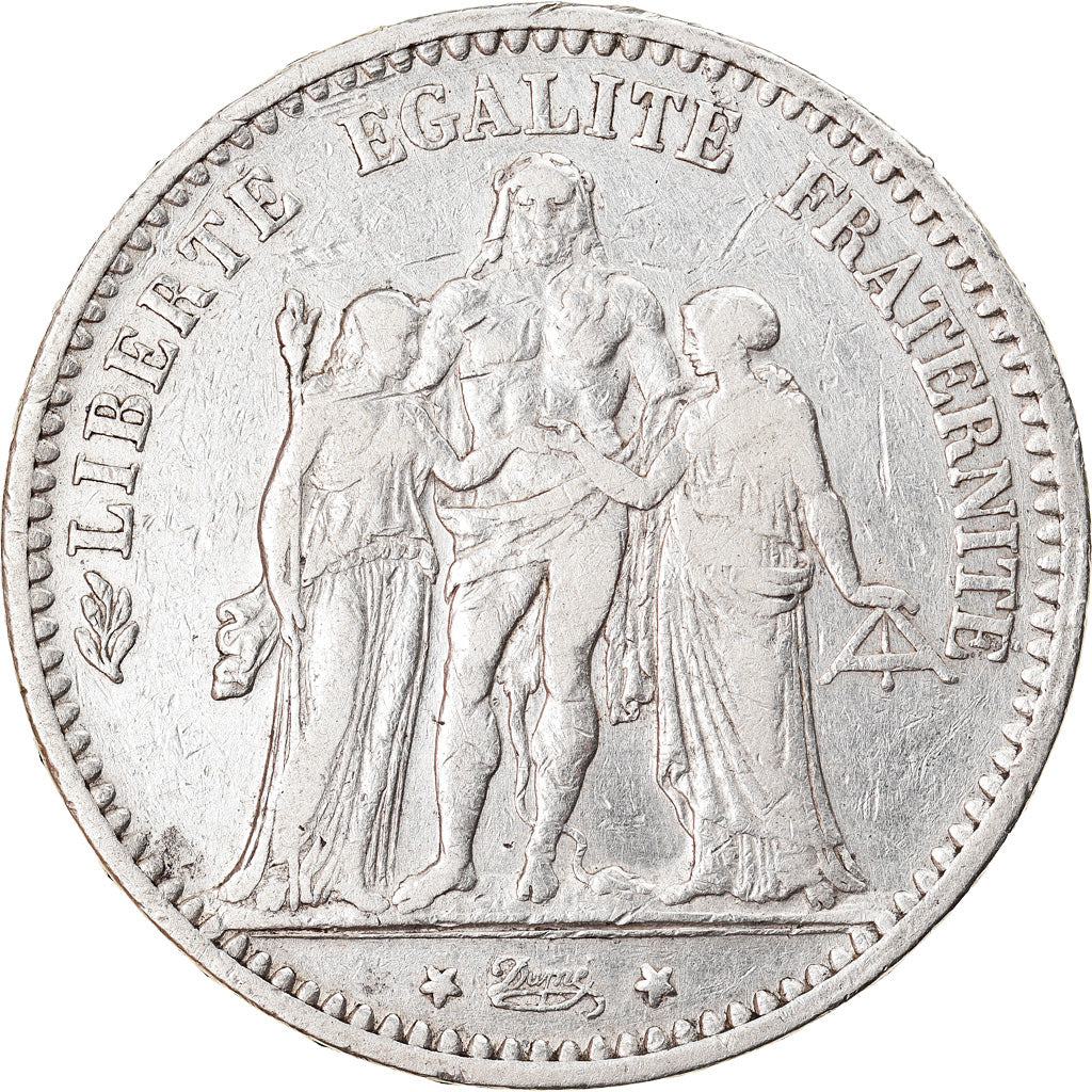 Moneta, Francia, Hercule, 5 Francs, 1875, Bordeaux, MB+, Argento, KM:820.2