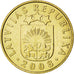 Coin, Latvia, 10 Santimu, 2008, MS(63), Nickel-brass, KM:17