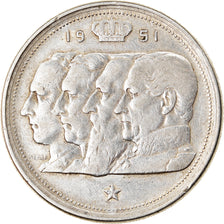 Coin, Belgium, 100 Francs, 100 Frank, 1951, EF(40-45), Silver, KM:139.1