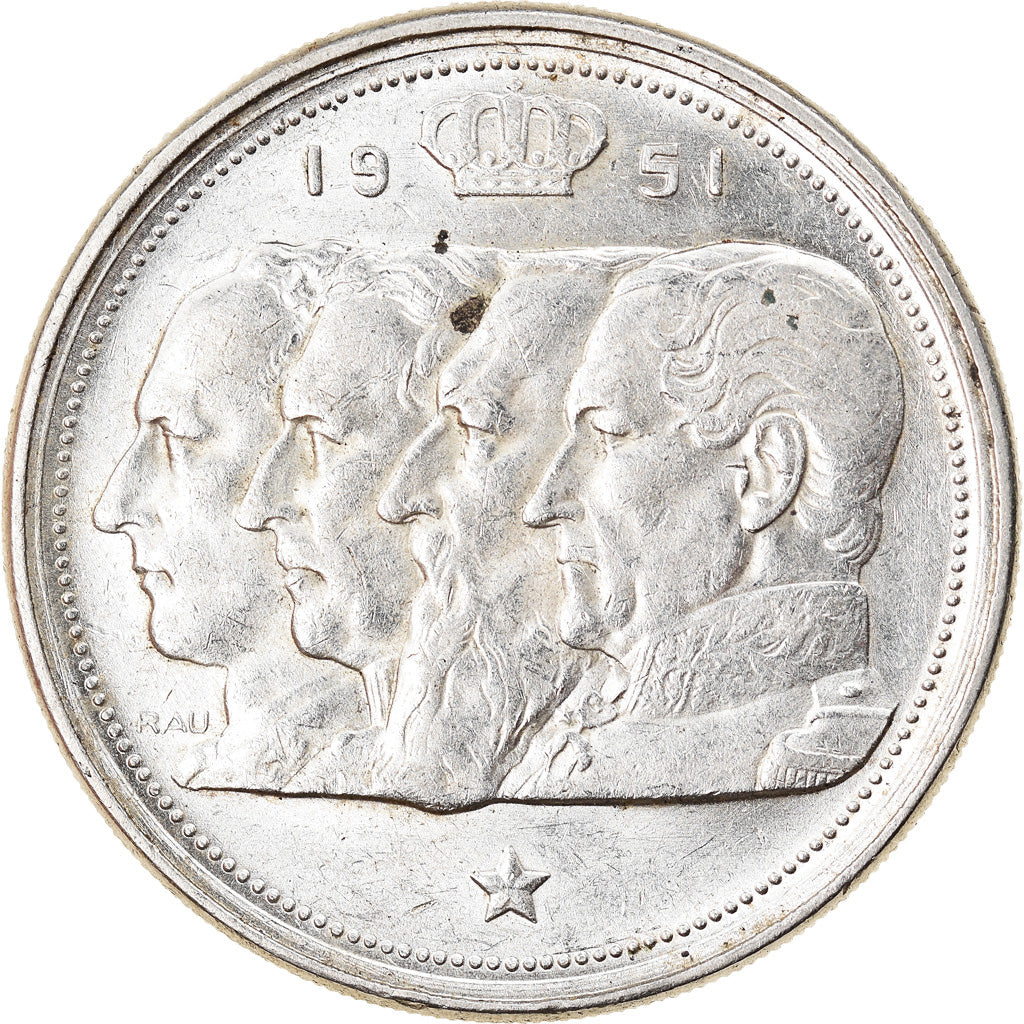 Münze, Belgien, 100 Francs, 100 Frank, 1951, SS, Silber, KM:139.1