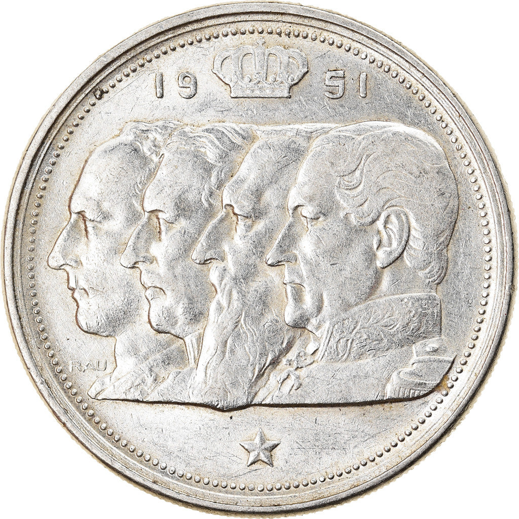 Monnaie, Belgique, 100 Francs, 100 Frank, 1951, TTB, Argent, KM:139.1