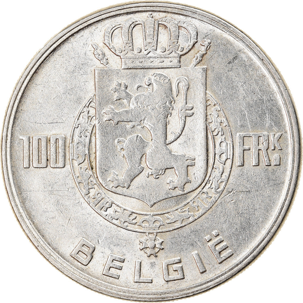 Monnaie, Belgique, 100 Francs, 100 Frank, 1951, TTB, Argent, KM:139.1