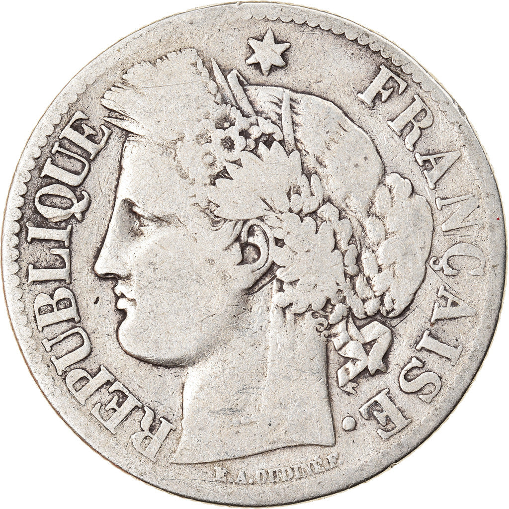 Moneta, Francja, Cérès, 2 Francs, 1871, Paris, VF(20-25), Srebro, KM:817.1