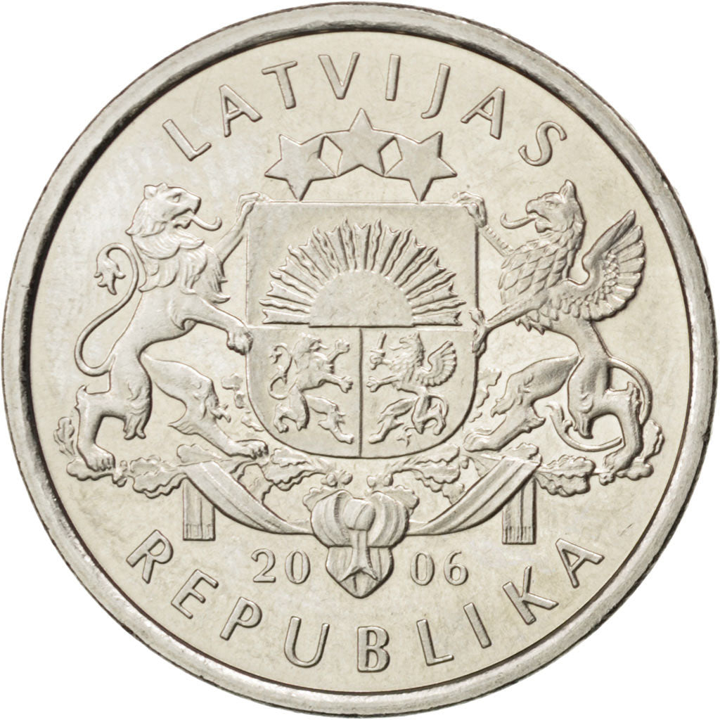 Coin, Latvia, Lats, 2006, MS(63), Copper-nickel, KM:74