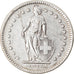 Coin, Switzerland, 2 Francs, 1944, Bern, EF(40-45), Silver, KM:21