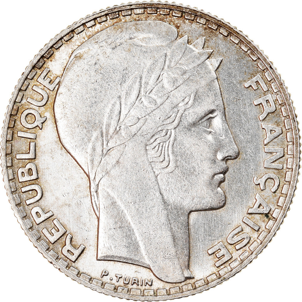 Moneta, Francja, Turin, 10 Francs, 1932, Paris, AU(50-53), Srebro, KM:878