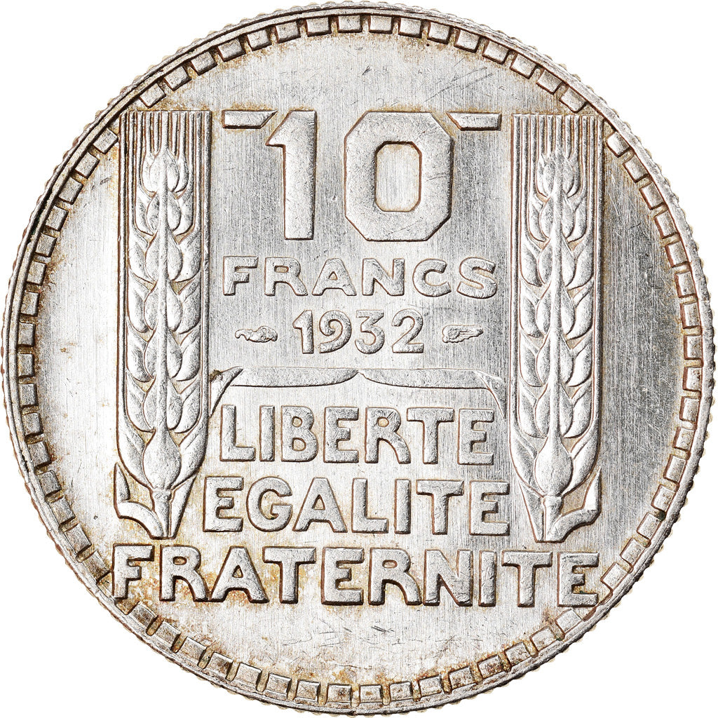 Moneta, Francja, Turin, 10 Francs, 1932, Paris, AU(50-53), Srebro, KM:878