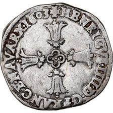 France, Henri IV, 1/4 Ecu, 1603, Bayonne, Argent, TTB, Gadoury:597